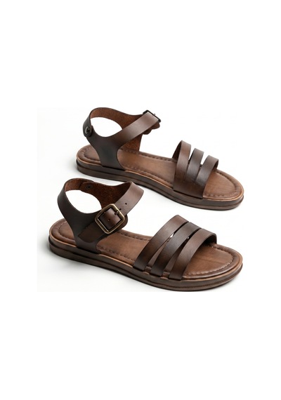 Giamgia Store Giamgia Kahverengi Kadın Düz Taban Bilekten Ayarlamalı Klasik Sandalet-2410 Giamgia Store Giamgia Kahverengi Kadın Düz Taban Bilekten Ayarlamalı Klasik Sandalet-2410