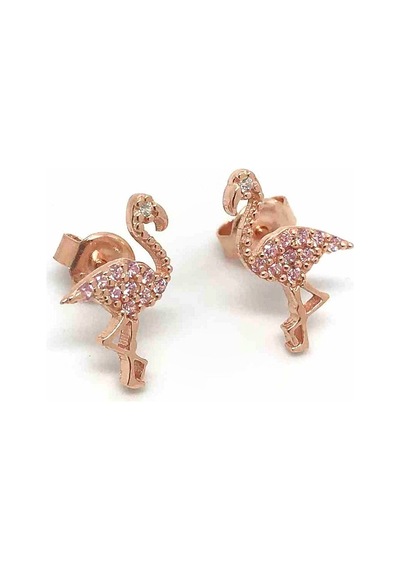 Gümüş Flamingo Model Taşlı Küpe Ako4e Diğer