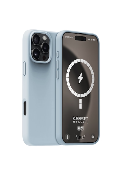 Apple Uyumlu iPhone Buff 16 Pro Max Magsafe Rubber Fit Silikon Kılıf Lightblue