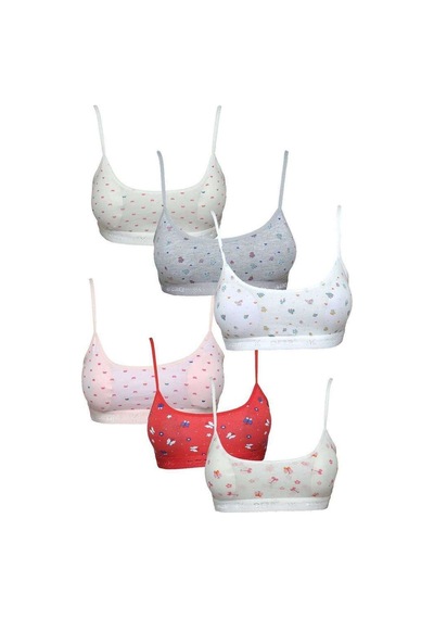 Pedli Ip Askılı Yarım Atlet Desenli Büstiyer 6 Lı Set 1 Beden: S-m Diğer