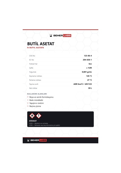 Beherlabs Butil Asetat 30 L