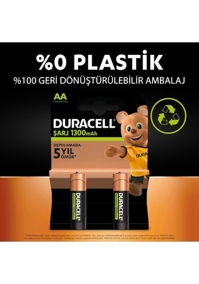 Duracell Şarj Edilebilir Aa Kalem Pil 6'lı Paket 1300 Mah