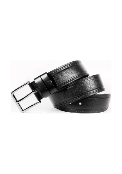 Mergenshoes Siyah Hakiki Deri Erkek Kot Pantolon Kemeri Ka04 001