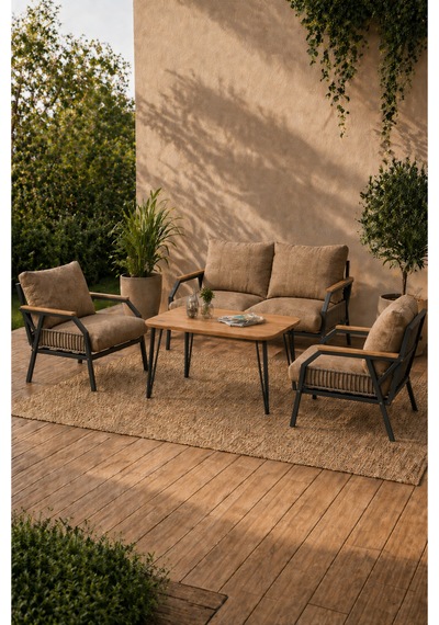 Daisy Antrasit 2+1+1 Masalı Kahverengi Bahçe Balkon Takımı Makrome Örgülü Fermuarlı Metal Kanepe Seti Kahverengi Daisy Antrasit 2+1+1 Masalı Kahverengi Bahçe Balkon Takımı Makrome Örgülü Fermuarlı Metal Kanepe Seti Kahverengi
