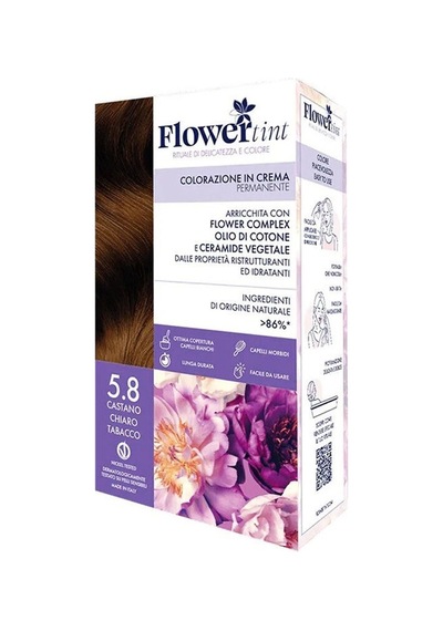 Flowertint Colorazione In Crema Saç Boyama Kiti 5.8 Açık Kahverengi Tütün