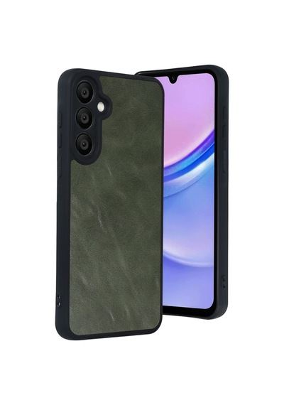 Samsung Galaxy A57 5g Uyumlu Aras Deri Kapak - Yeşil