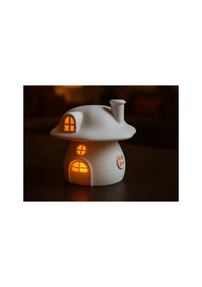 Alvera Decor Mantar Ev Tealight Mumluk Bacalı Pencereli Dekoratif Gece Lambası Çocuk Odası Süsü Karışık