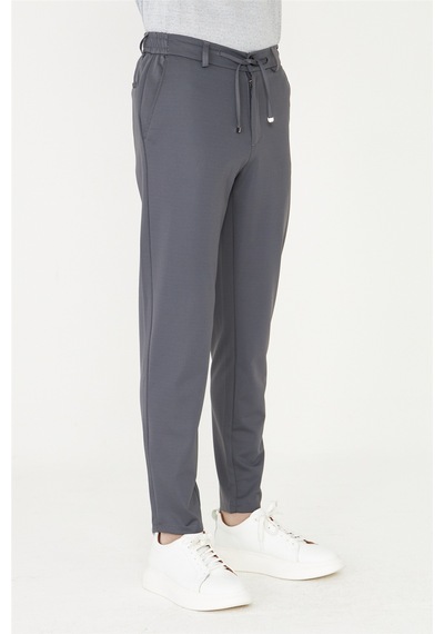 Antrasit Modern Kesim Bağcıklı Smart Casual Jogger Pantolon Antrasit
