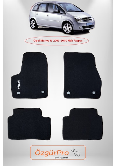 Rizline Opel Meriva A 2003-2010 Klipsli Araca Özel Halı Paspas Siyah