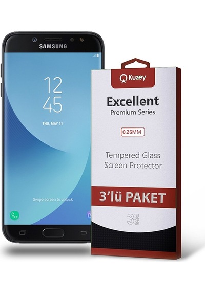 Samsung Uyumlu Galaxy J7 Pro Ekran Koruyucu Cam 3 Adet Ekonomik Paket (552805892) 20 Tl Fark Ile Apple  iPhone Hızlı Şarj Kablosu