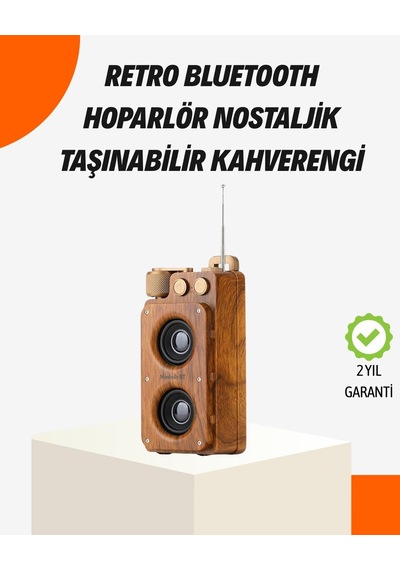 Hepsi Ahşap Tarzı Kablosuz Hoparlör 5w Güçlü Bass Tf Usb Aux Najmaddin
