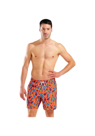 Arena Water Prints Beach Erkek Turuncu Deniz Şortu 007153350