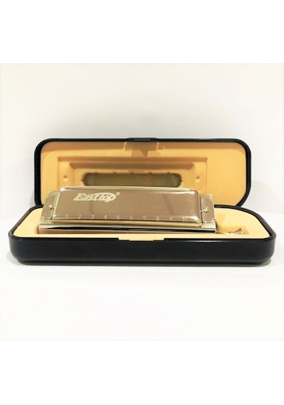 East Top T10-40 Bakır Gövde / Kromatik Pompalı / 10 Delikli / Gümüş Renk Harmonica Siyah