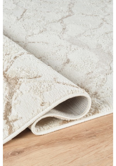 Kaşmir Halı 7/24 Sahara Blanca Bej 80x150 CM Salon Mutfak Halısı Yolluk Kilim