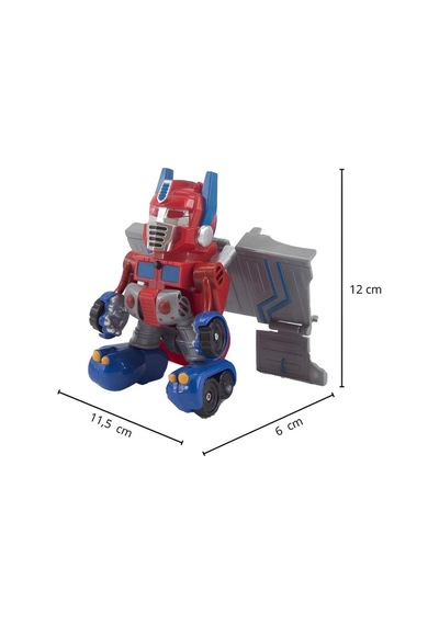 Kırmızı Işıklı Sesli Dönüşebilen Robot Kamyon - Otobot Transformers Oyuncak Çok Renkli