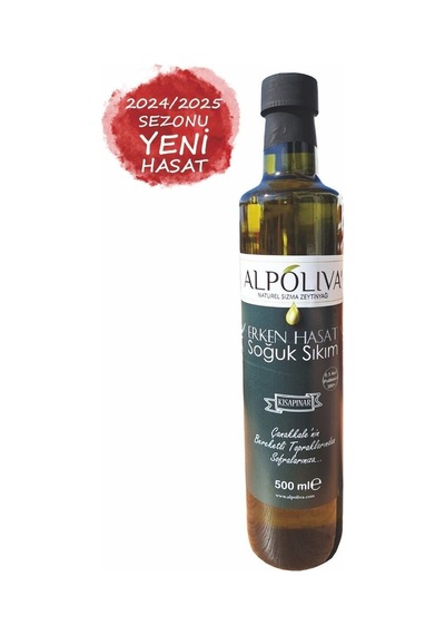Erken Hasat Soğuk Sıkım Zeytinyağı 500 Ml Kısapınar Bahçemizden Alpoliva