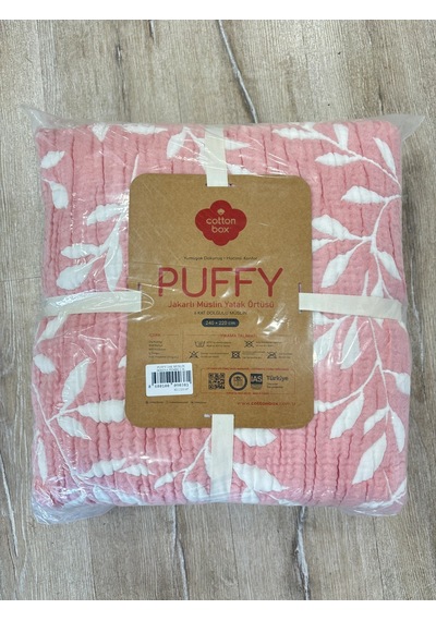 Cotton Box Müslin Pembe 6 Kat Yatak Örtüsü Jakarlı 240x220cm Çok renkli