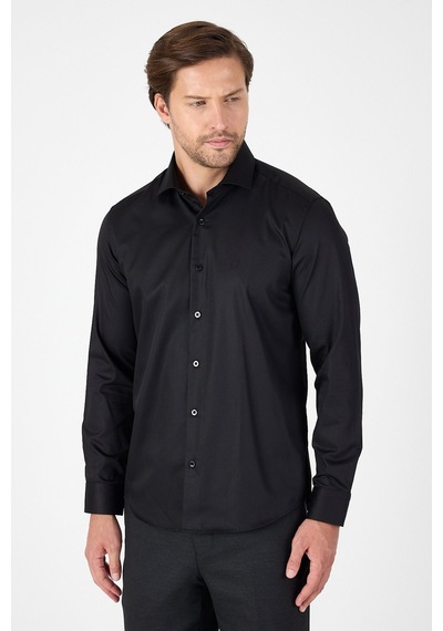 İmza Siyah Uzun Kol Yarım İtalyan Yaka Cepsiz Non Iron Slim Fit Pamuklu Gömlek 1004250267 Siyah İmza Siyah Uzun Kol Yarım İtalyan Yaka Cepsiz Non Iron Slim Fit Pamuklu Gömlek 1004250267 Siyah