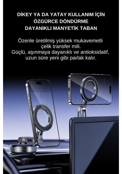 Wearfitpro W53 Alüminyum Alaşımlı Vantuzlu Telefon Tutucu 360 Döner Esnek Kol Cam Fayans Ahşap Ve Araç Uyumlu Gri