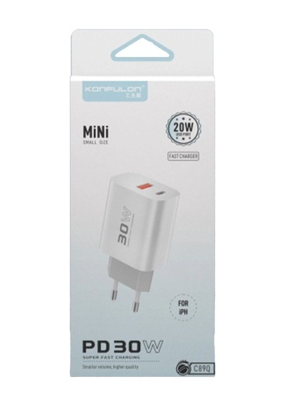 C89q 1 Adet 30w Type-c Ve 1 Adet 22.5w Usb Çıkışlı Ekstra Dl49 1m Usb To Type-c Kablolu Pd