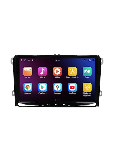 Volkswagen Golf 5/golf 6 Android Multimedya Sistemi 2004-2012 Crv-4580sd Piano Black Çerçeve 9"