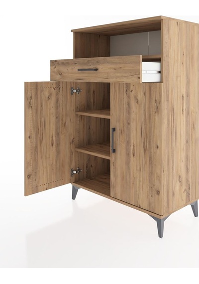 Hyperion Dolap 3 Raflı Tek Çekmeceli 2 Kapaklı 88x44x134 Çam-çam Atlas Çam