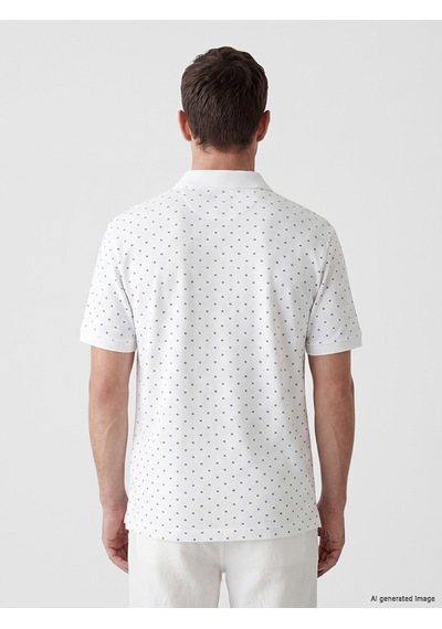 Lcwaıkıkı Classic Beyaz Polo Yaka Desenli Erkek Tişört