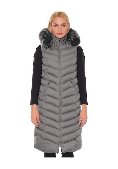 Z6684 Dewberry Bayan Yelek-gri Gri