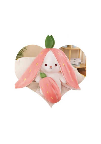 Peluş Tavşan Fermuarlı Çilek Tavşan Peluş