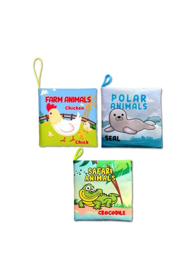 3 Kitap Tox İngilizce Çiftlik Hayvanları , Kutup Ve Safari Hayvanları Kumaş Sessiz Kitap E119 E125 E130 - Bez Kitap , Eğitici Oyuncak , Yumuşak Ve Hışırtılı