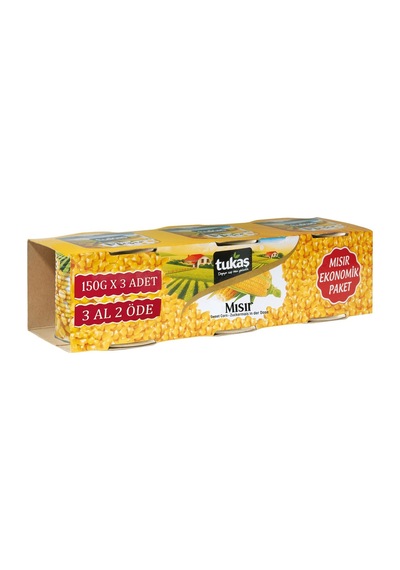 Tukaş Mısır Konservesi 3x150 G - Pratik Salata Ve Garnitürler İçin 3'li Ekonomik Paket - 3 Adet Tarı