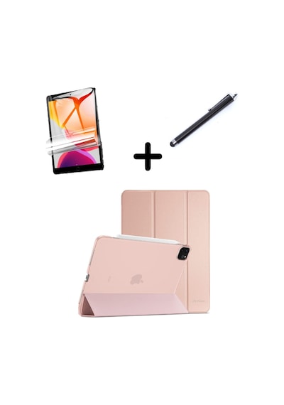 Apple Uyumlu iPad Pro 11 1. 2. 3. 4. Nesil Kılıf Set PU Deri Smart Tablet Kilifi Ekran Koruyucu + Kalem