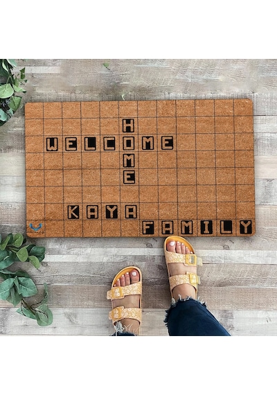 Valerine Life Scrabble Welcome Home Kişiye, İsme Ve Aileye Özel Family Kapı Önü Paspası 45x70cm