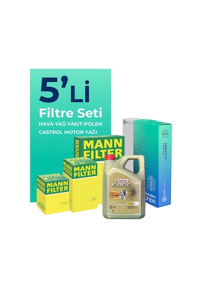 Mann Honda Civic 1.6 Dizel Filtre Bakım Seti Castrol Motor Yağlı (2018-2021) 5 Li