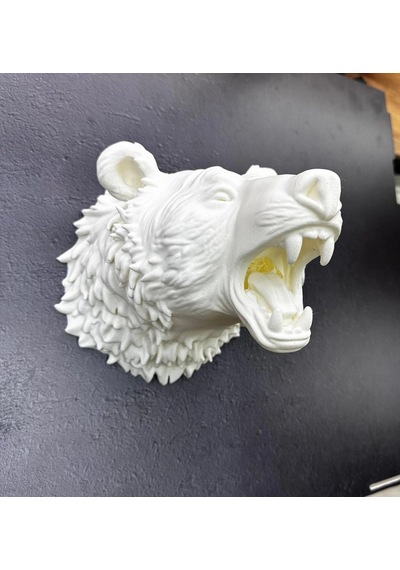 Özel Tasarım Beyaz Ayı Duvar Aksesuarı 3d Dekoratif Heykel 25x19 Cm