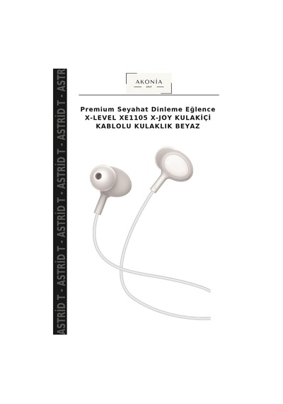 Premium Seyahat Dinleme Eğlence X-level Xe1105 X-joy Kulakiçi Kablolu Kulaklık Beyaz