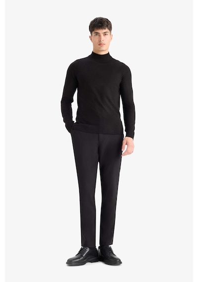 Defacto Slim Fit Dar Kesim Balıkçı Yaka Basic Düz Triko Kazak R1127az25wnbk27 Siyah-bk27