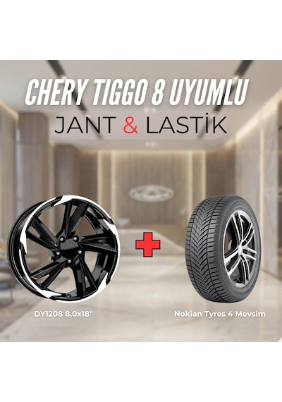 Chery Tiggo8 Uyumlu Nokian235/55r18 Dört Mevsim Lastiği 4 Adet Yılı:2025 + Dy1208 Bd 18"jant 4 Adet