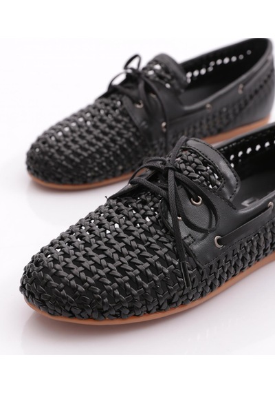 Dgn B00112 Kadin Delikli Oxford Ayakkabi Siyah