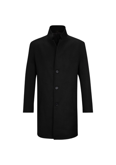 Hatemoğlu Siyah Slim Fit Ceket Yaka Kaşe Palto 2963568 Siyah