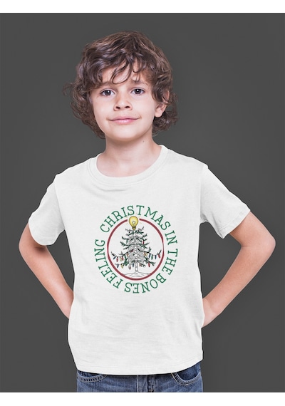 Bumeta Feeling Chiristmas İn The Bones Çocuk Tişört T-shirt Beyaz