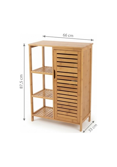 Panalı Bambu Çekmeceli Dolap 88 X 66 X 33 Cm Bej