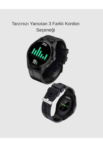 Amoled Ekranlı Smartwatch 3 Kordonlu, Kalp Atış & Uyku Takipli Akıllı Saat