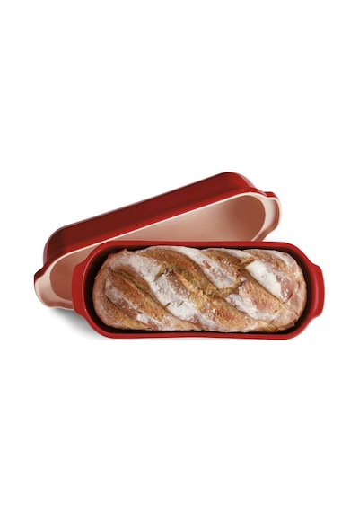 Emile Henry EH345503 Seramik Ekmek Fırın Kabı 39 x 16.5 x 15 CM  2.3 L Kırmızı