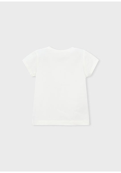 Mayoral Kız Çocuk Çiçek Desenli T-shirt Krem - 00174