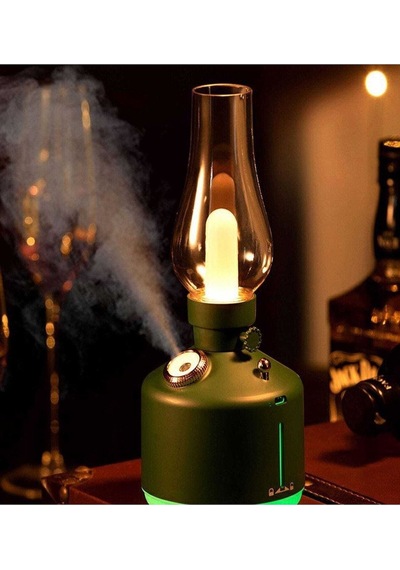 Nostalji Hava Nemlendirici Ile Led Işık Aromaterapi Difüzör Kablosuz Mist Maker Usb Şarj Edilebilir