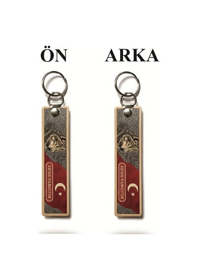 Tpu Çift Taraflı Anahtarlık - Kurt - Vatan Namustur Çok Renkli