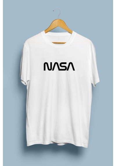 Uyguntarz Unisex Nasa Tasarım Tshirt Beyaz
