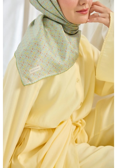 Silk Home %100 Twill İpek Eşarp S540 Yeşil