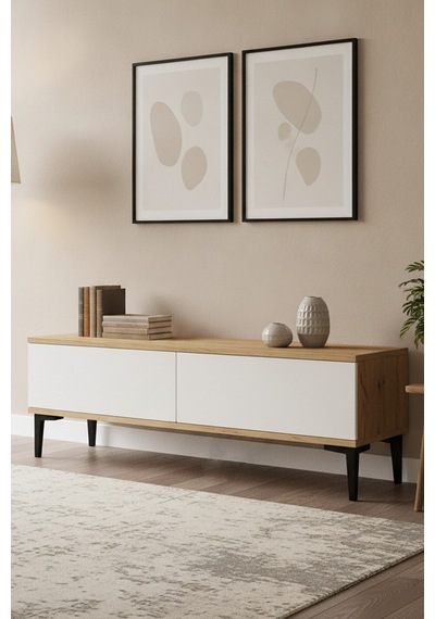 Tsa1299db Aplos Tv Sehpası Safirmeşe-beyaz 120cm Safirmeşe - Beyaz